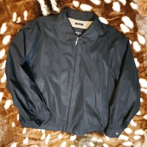 2X Men's Black Claiborne Outerwear Microfiber Bombers Style Jacket